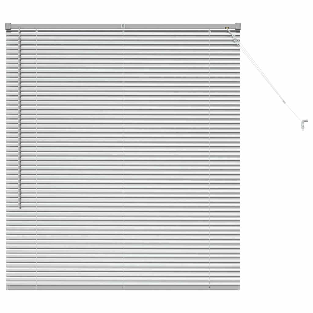 Persiana de Janela com cortinas Manual Prateado Alumínio