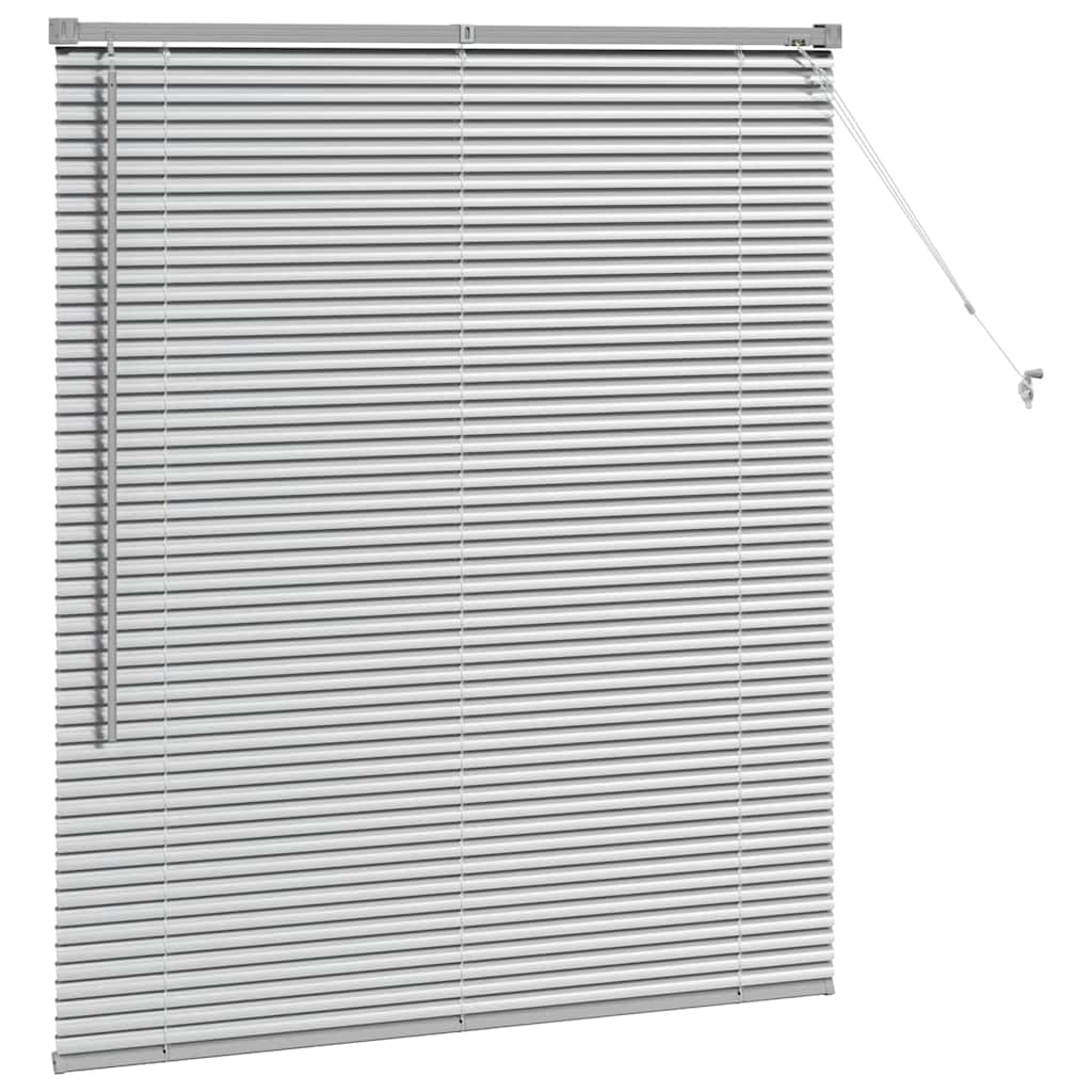 Persiana de Janela com cortinas Manual Prateado Alumínio