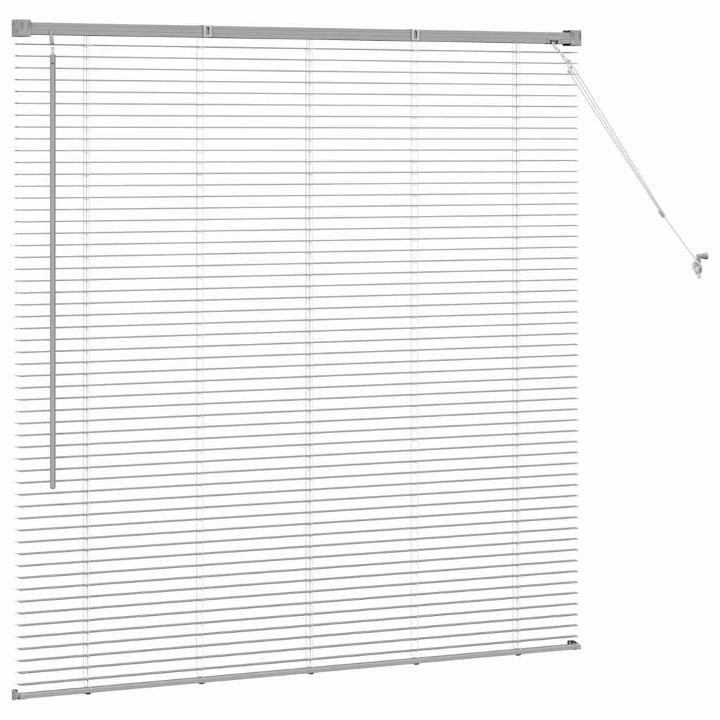 Persiana de Janela com cortinas Manual Prateado Alumínio