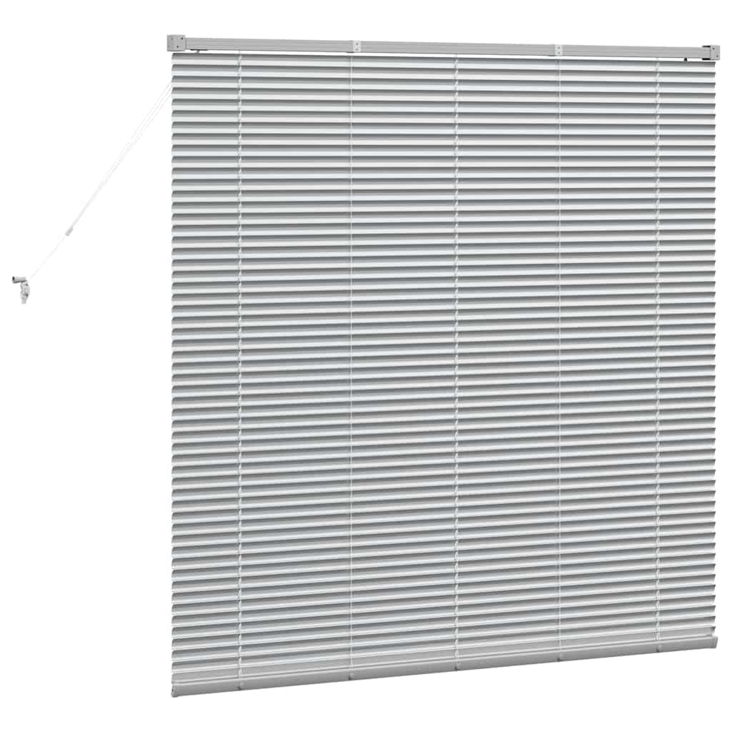 Persiana de Janela com cortinas Manual Prateado Alumínio