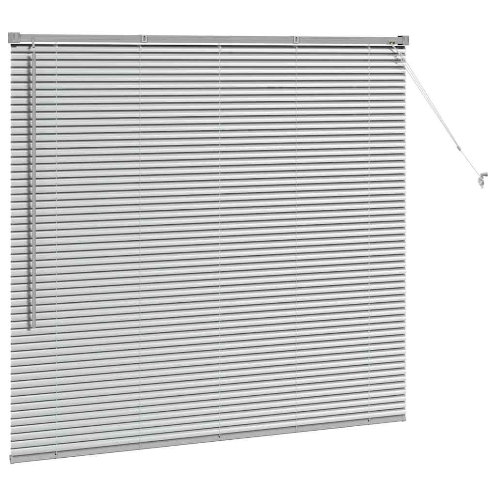 Persiana de Janela com cortinas Manual Prateado Alumínio