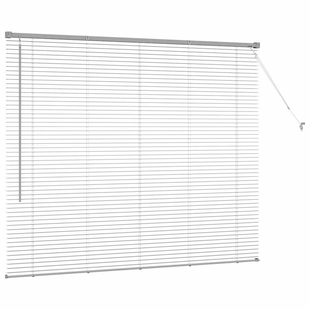 Persiana de Janela com cortinas Manual Prateado Alumínio