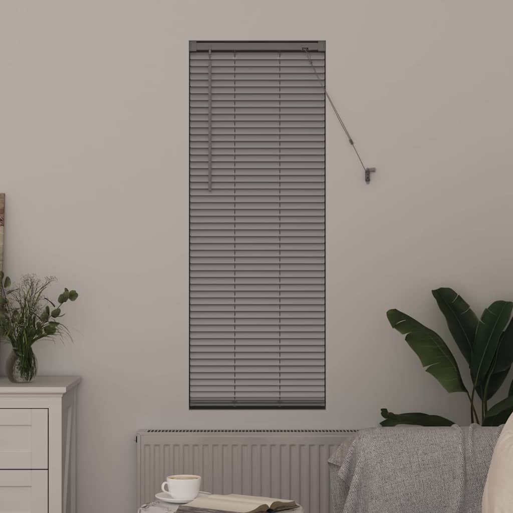 Persiana de Janela com cortinas Manual Prateado Alumínio
