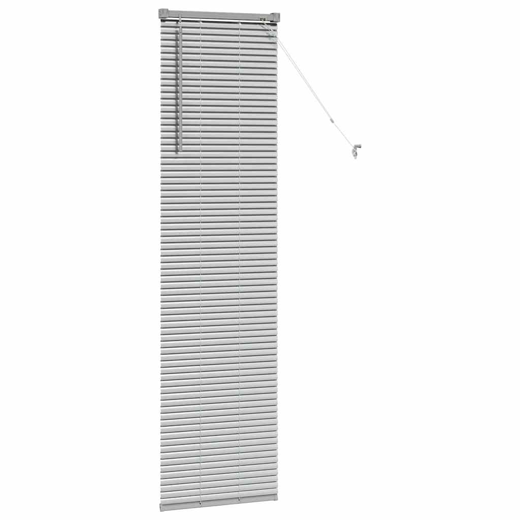 Persiana de Janela com cortinas Manual Prateado Alumínio