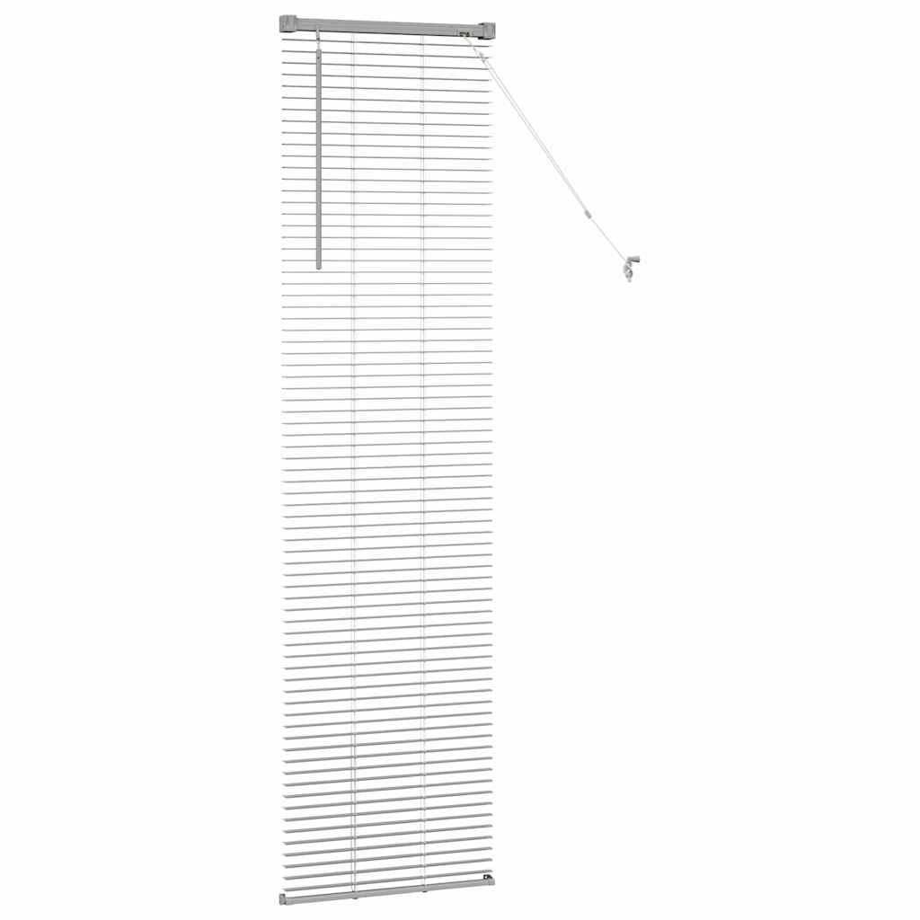 Persiana de Janela com cortinas Manual Prateado Alumínio