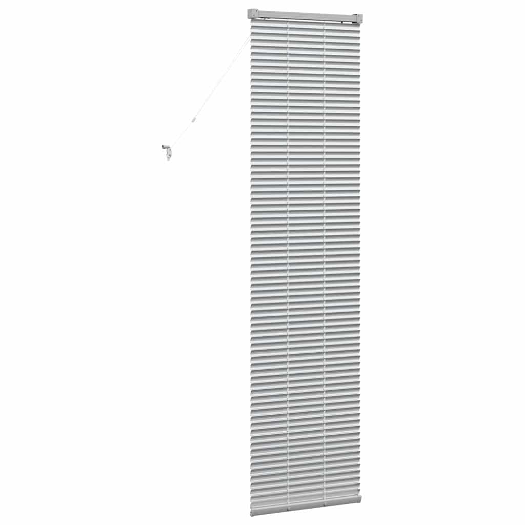 Persiana de Janela com cortinas Manual Prateado Alumínio