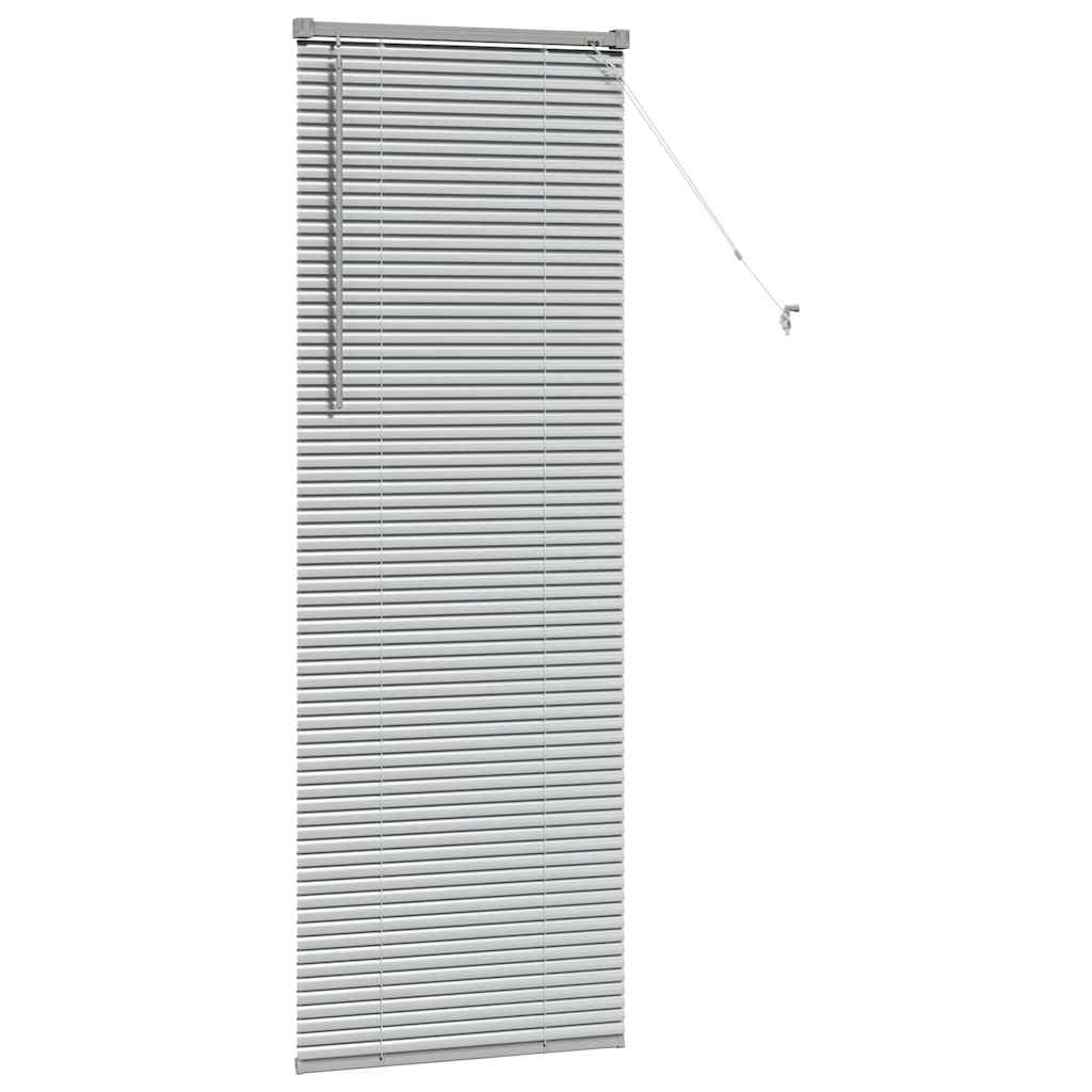 Persiana de Janela com cortinas Manual Prateado Alumínio