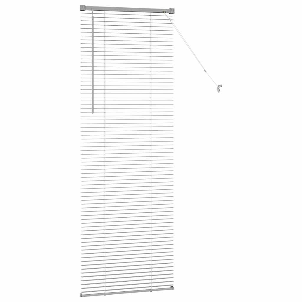 Persiana de Janela com cortinas Manual Prateado Alumínio