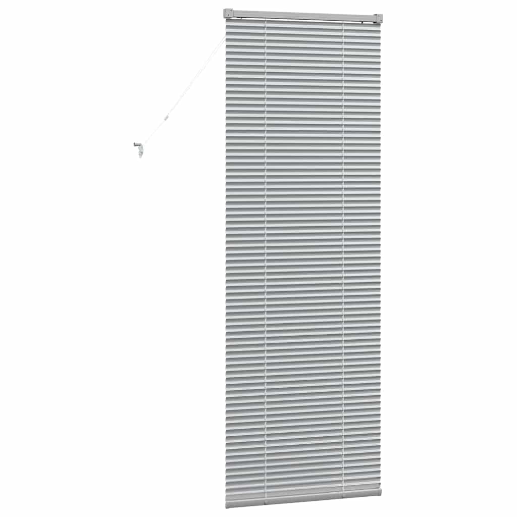 Persiana de Janela com cortinas Manual Prateado Alumínio