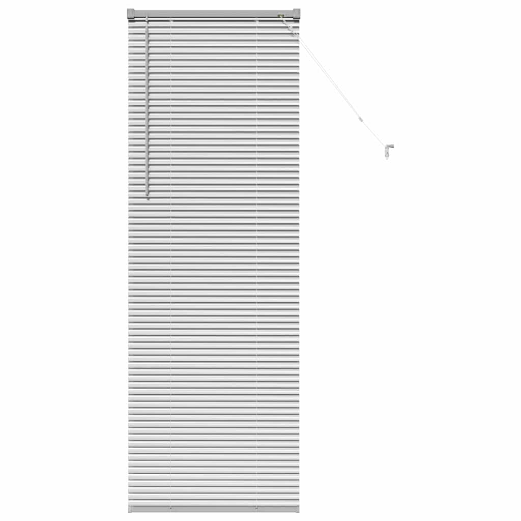Persiana de Janela com cortinas Manual Prateado Alumínio