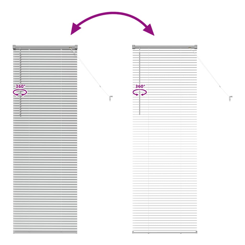 Persiana de Janela com cortinas Manual Prateado Alumínio