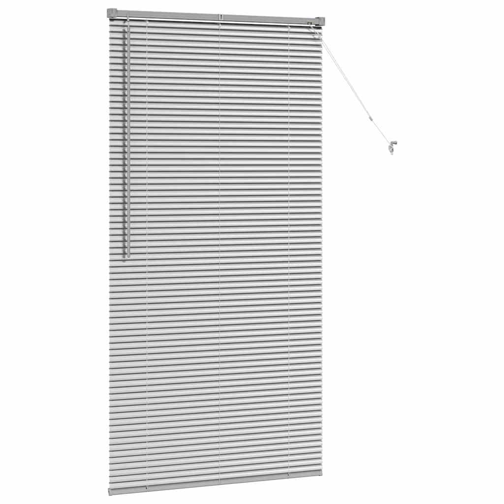 Persiana de Janela com cortinas Manual Prateado Alumínio
