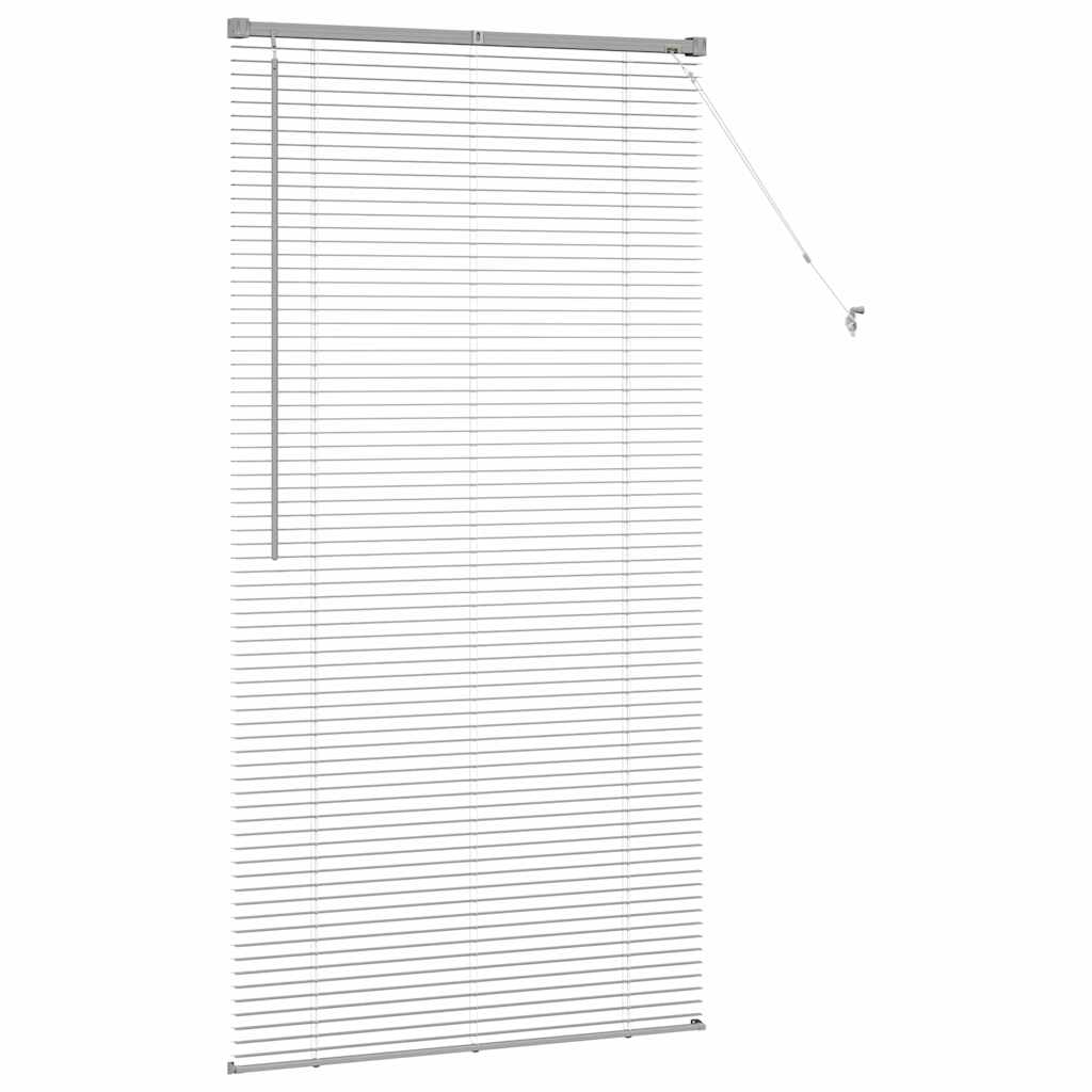 Persiana de Janela com cortinas Manual Prateado Alumínio