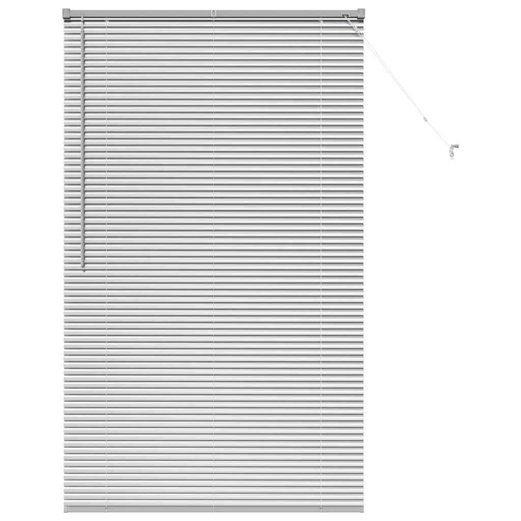 Persiana de Janela com cortinas Manual Prateado Alumínio