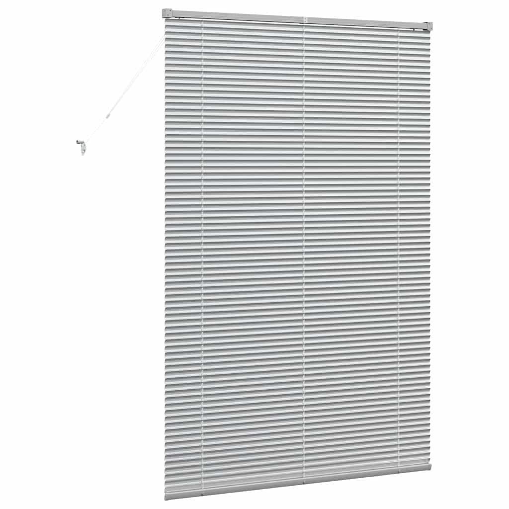 Persiana de Janela com cortinas Manual Prateado Alumínio
