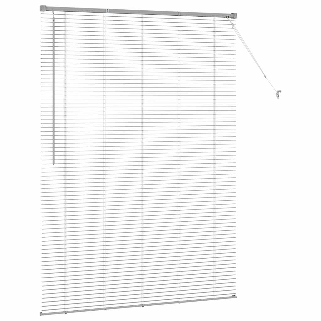 Persiana de Janela com cortinas Manual Prateado Alumínio