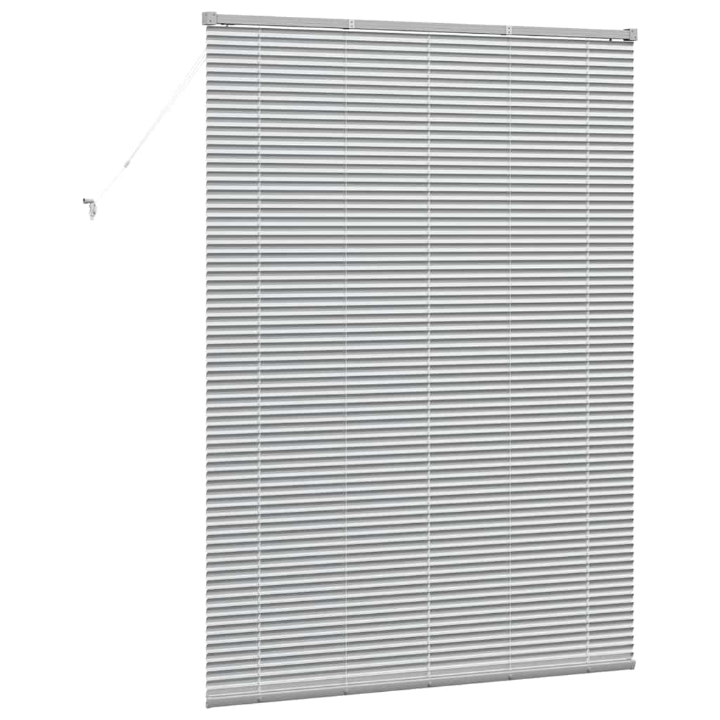 Persiana de Janela com cortinas Manual Prateado Alumínio