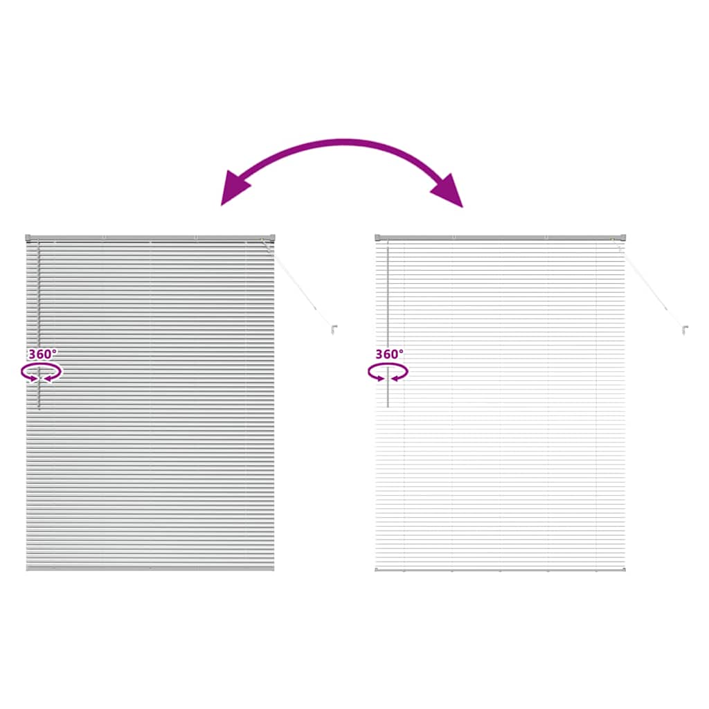 Persiana de Janela com cortinas Manual Prateado Alumínio