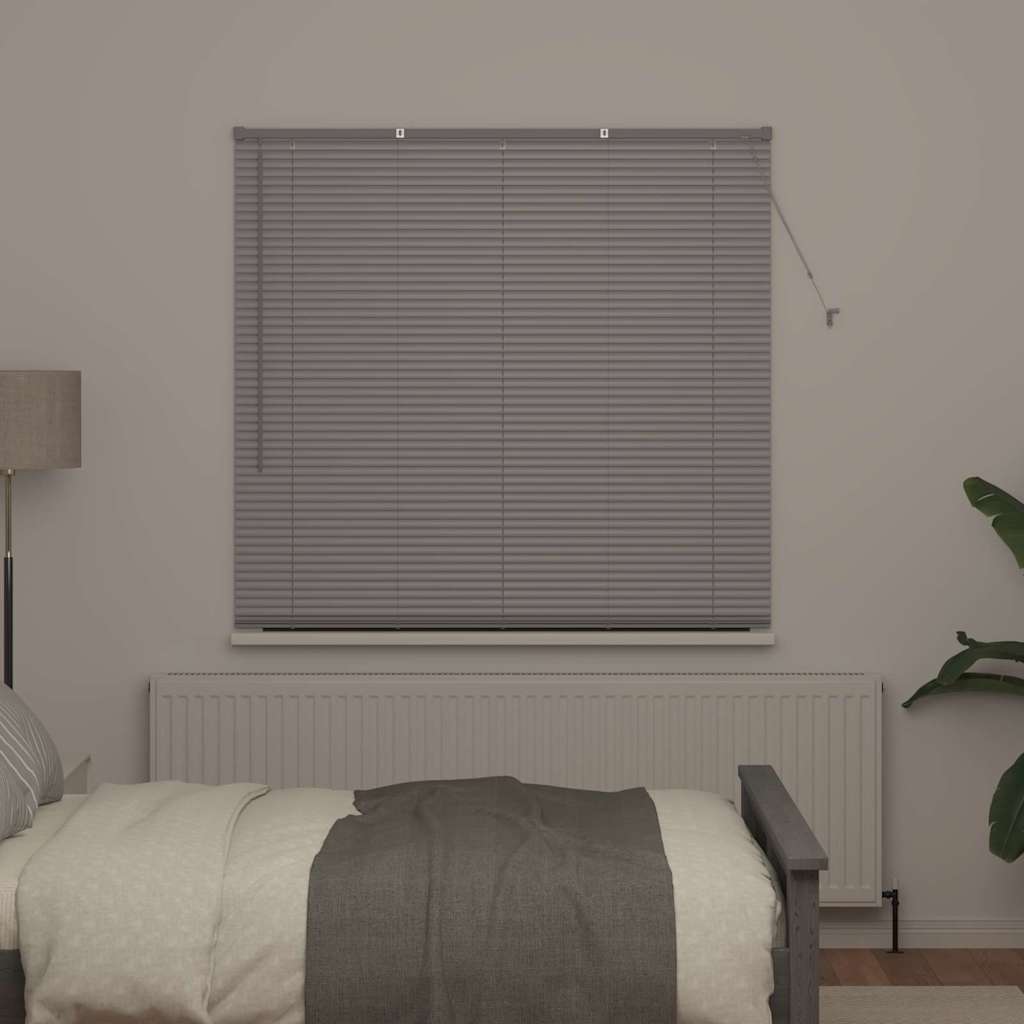 Persiana de Janela com cortinas Manual Prateado Alumínio