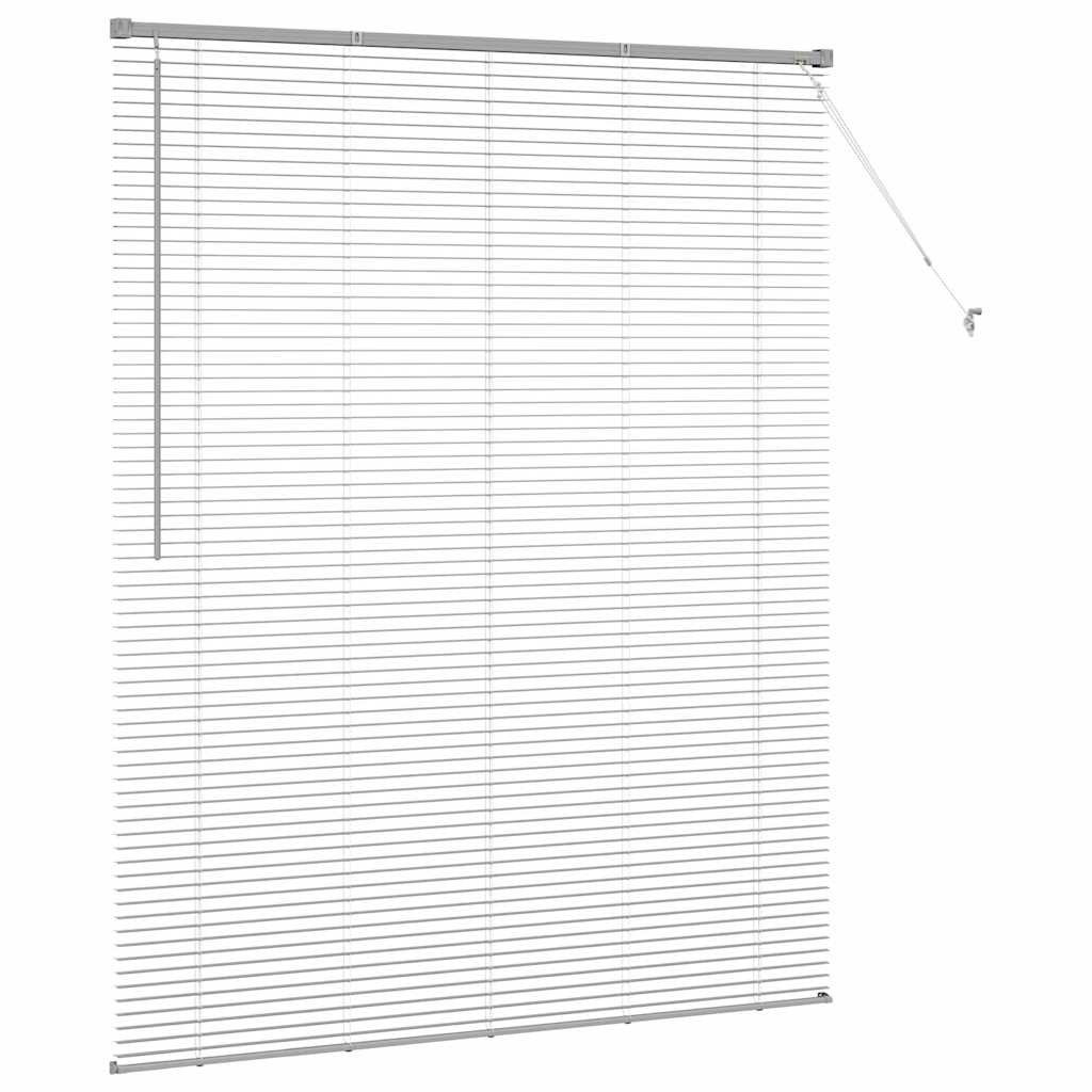 Persiana de Janela com cortinas Manual Prateado Alumínio