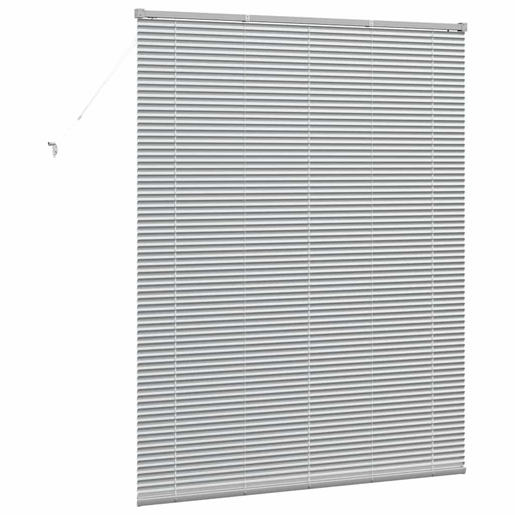 Persiana de Janela com cortinas Manual Prateado Alumínio