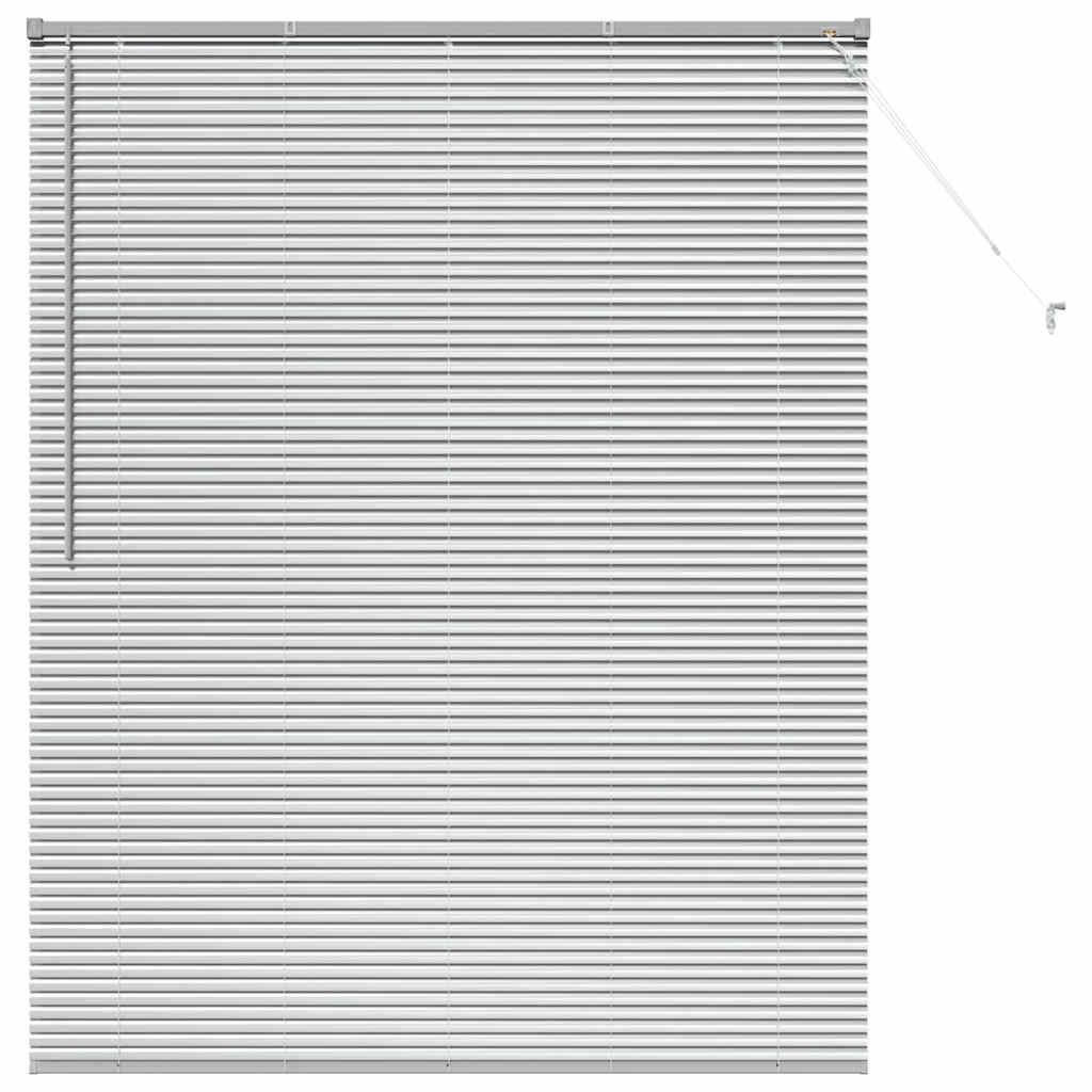 Persiana de Janela com cortinas Manual Prateado Alumínio