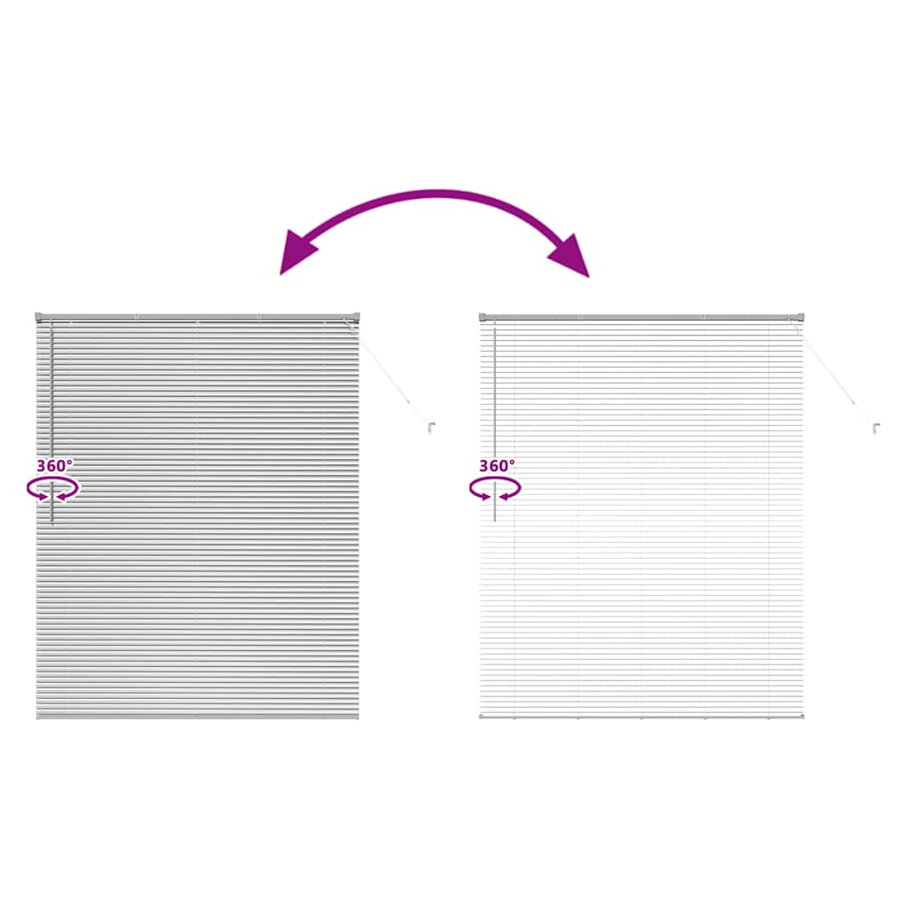 Persiana de Janela com cortinas Manual Prateado Alumínio