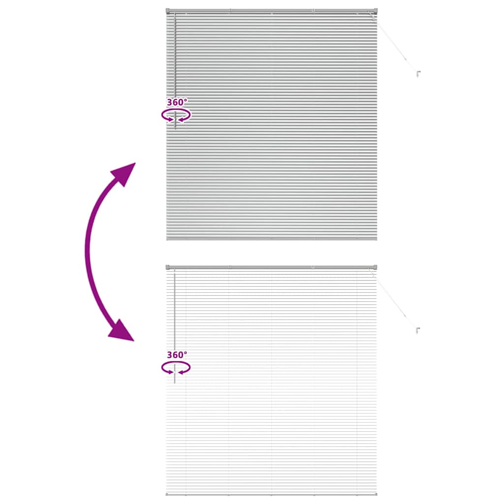 Persiana de Janela com cortinas Manual Prateado Alumínio