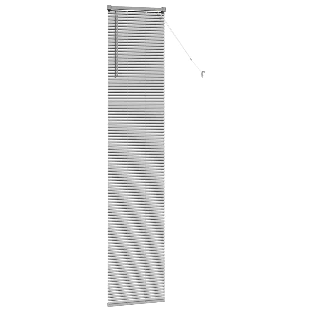 Persiana de Janela com cortinas Manual Prateado Alumínio