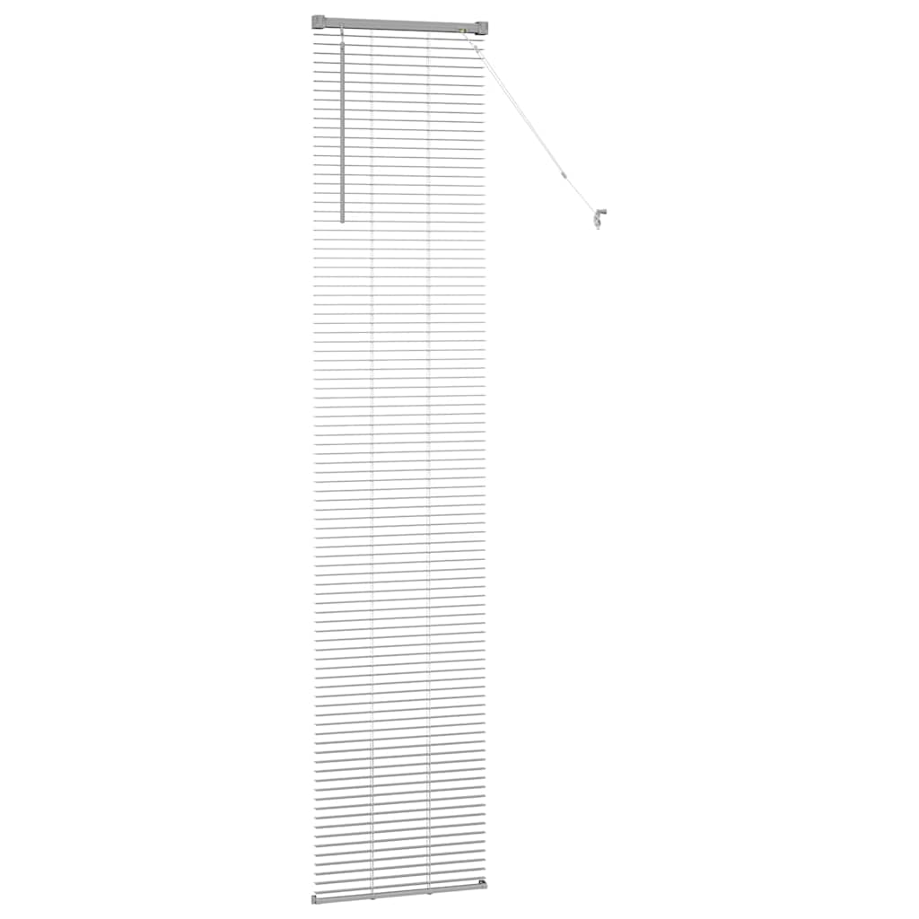 Persiana de Janela com cortinas Manual Prateado Alumínio