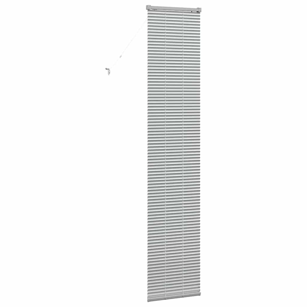 Persiana de Janela com cortinas Manual Prateado Alumínio