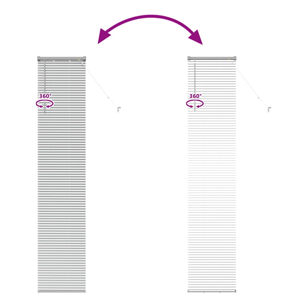 Persiana de Janela com cortinas Manual Prateado Alumínio