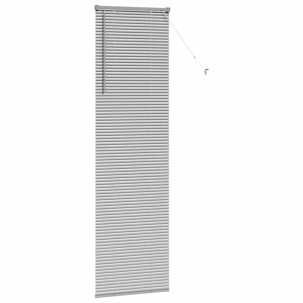 Persiana de Janela com cortinas Manual Prateado Alumínio