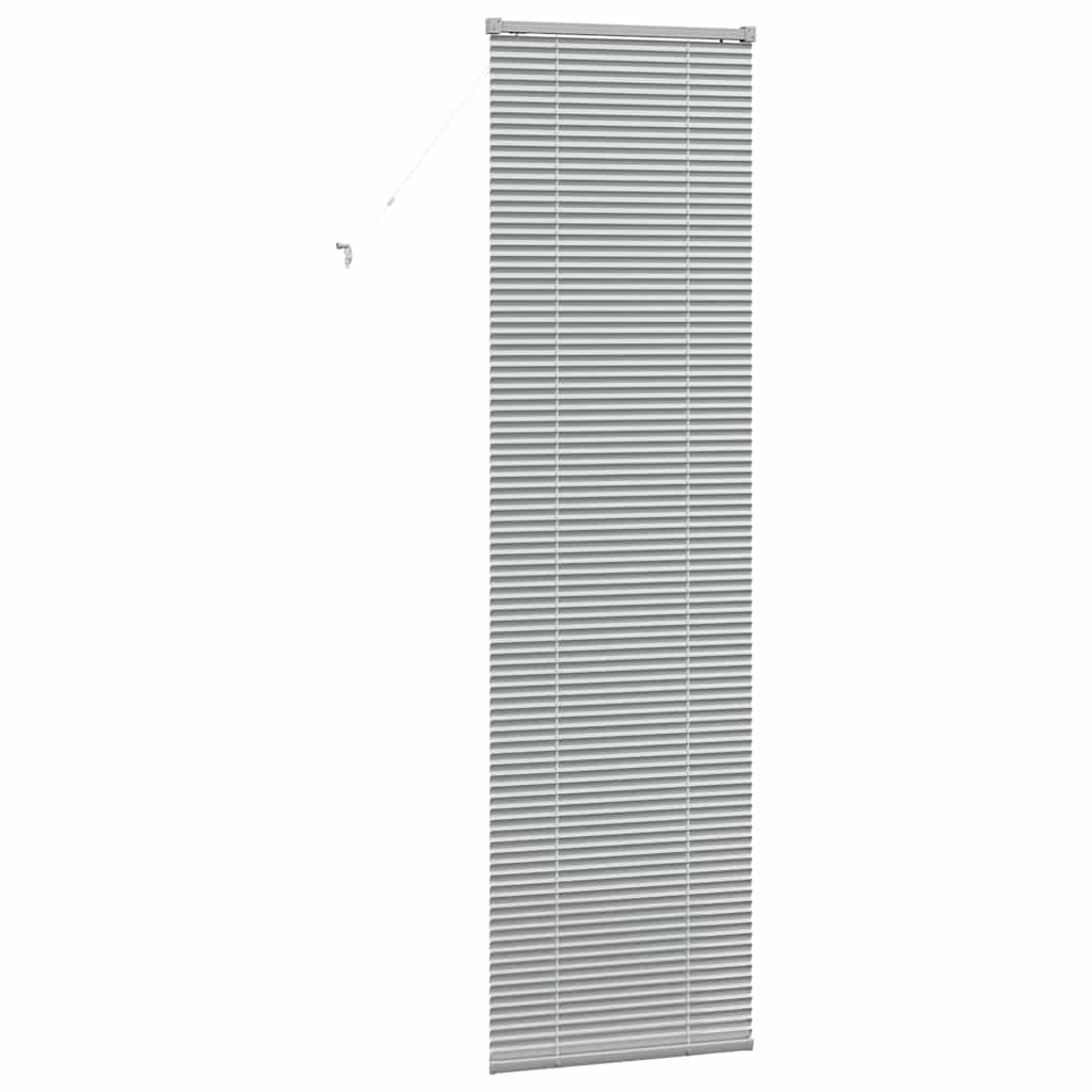 Persiana de Janela com cortinas Manual Prateado Alumínio