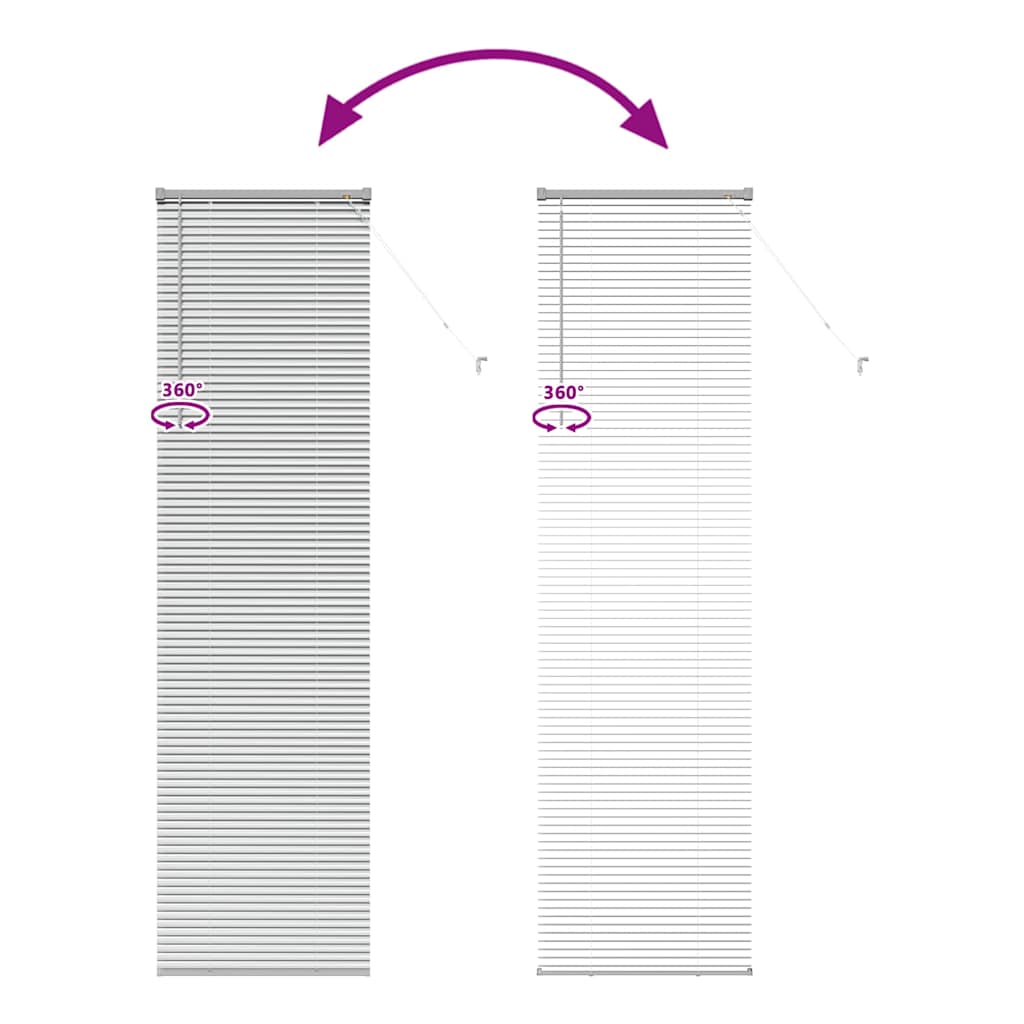 Persiana de Janela com cortinas Manual Prateado Alumínio