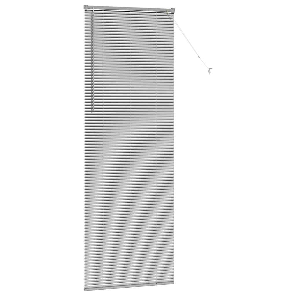 Persiana de Janela com cortinas Manual Prateado Alumínio