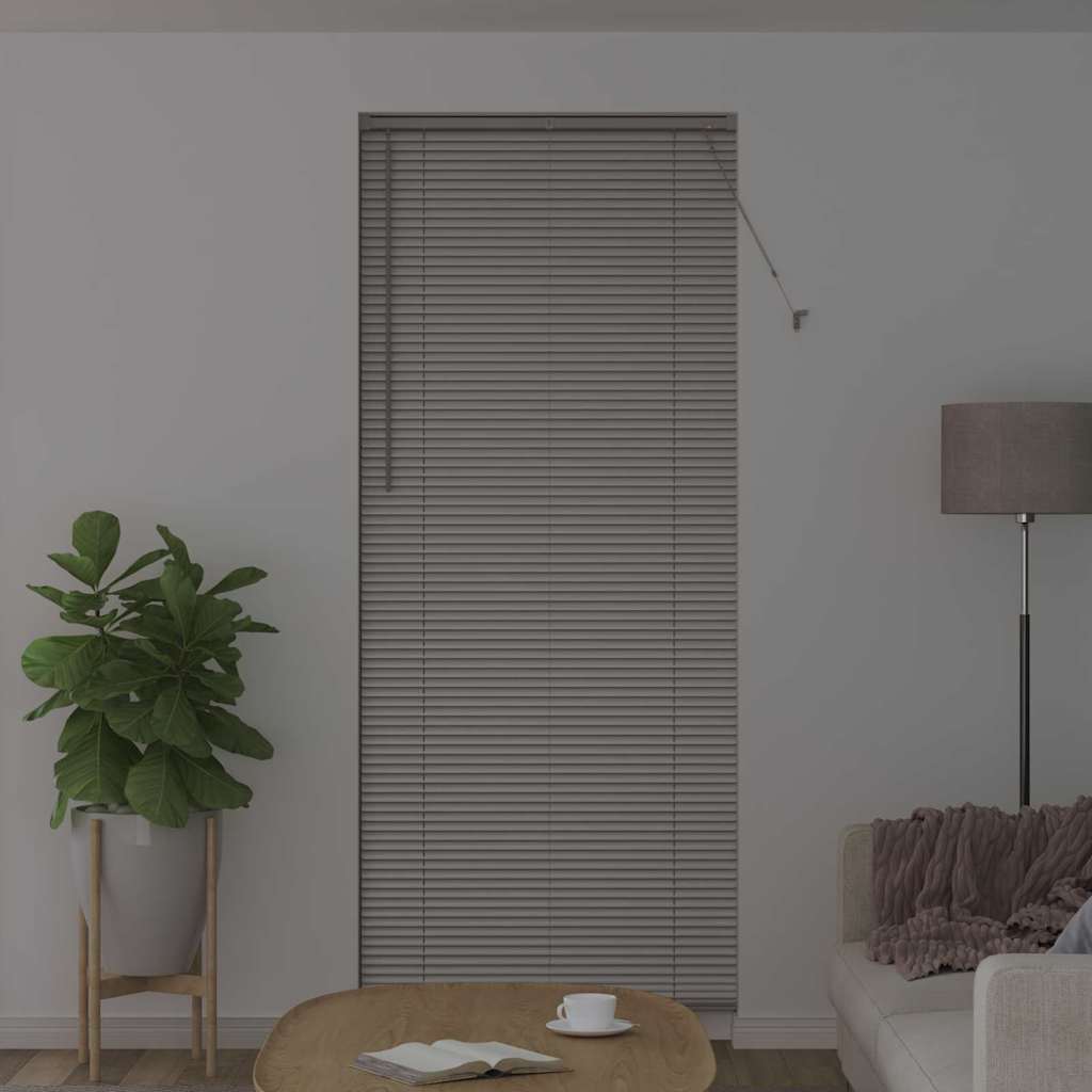 Persiana de Janela com cortinas Manual Prateado Alumínio