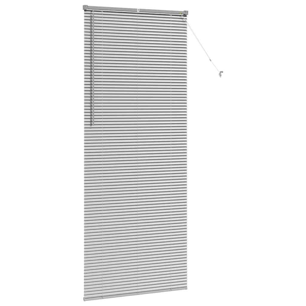 Persiana de Janela com cortinas Manual Prateado Alumínio
