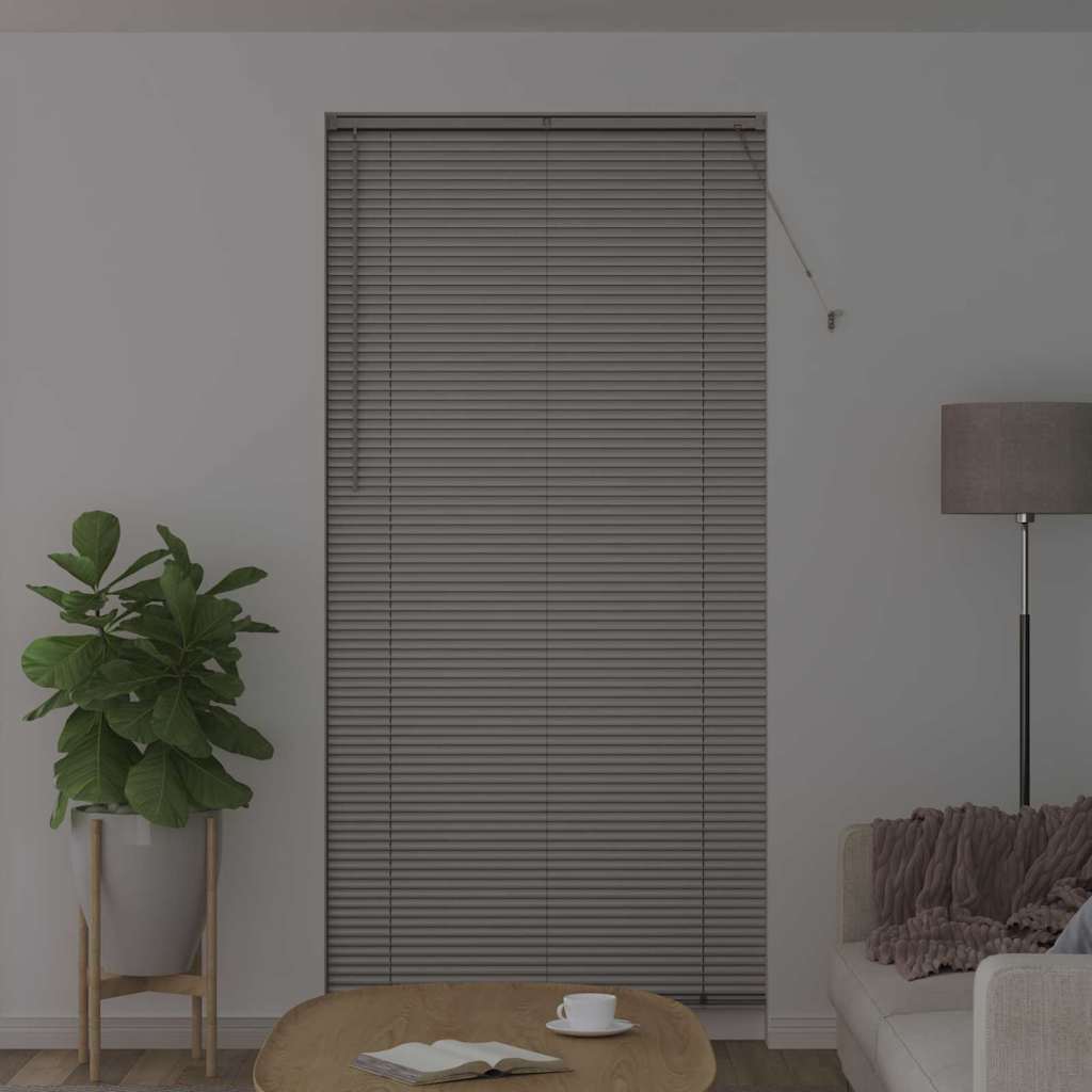 Persiana de Janela com cortinas Manual Prateado Alumínio