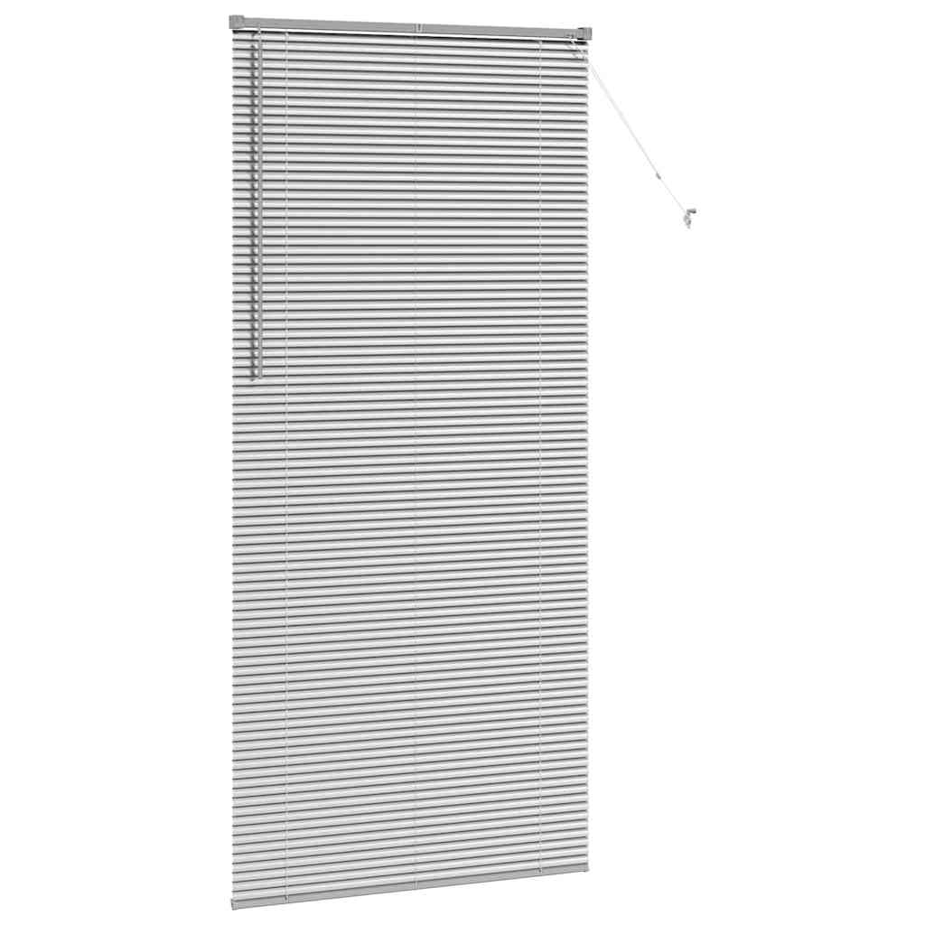 Persiana de Janela com cortinas Manual Prateado Alumínio
