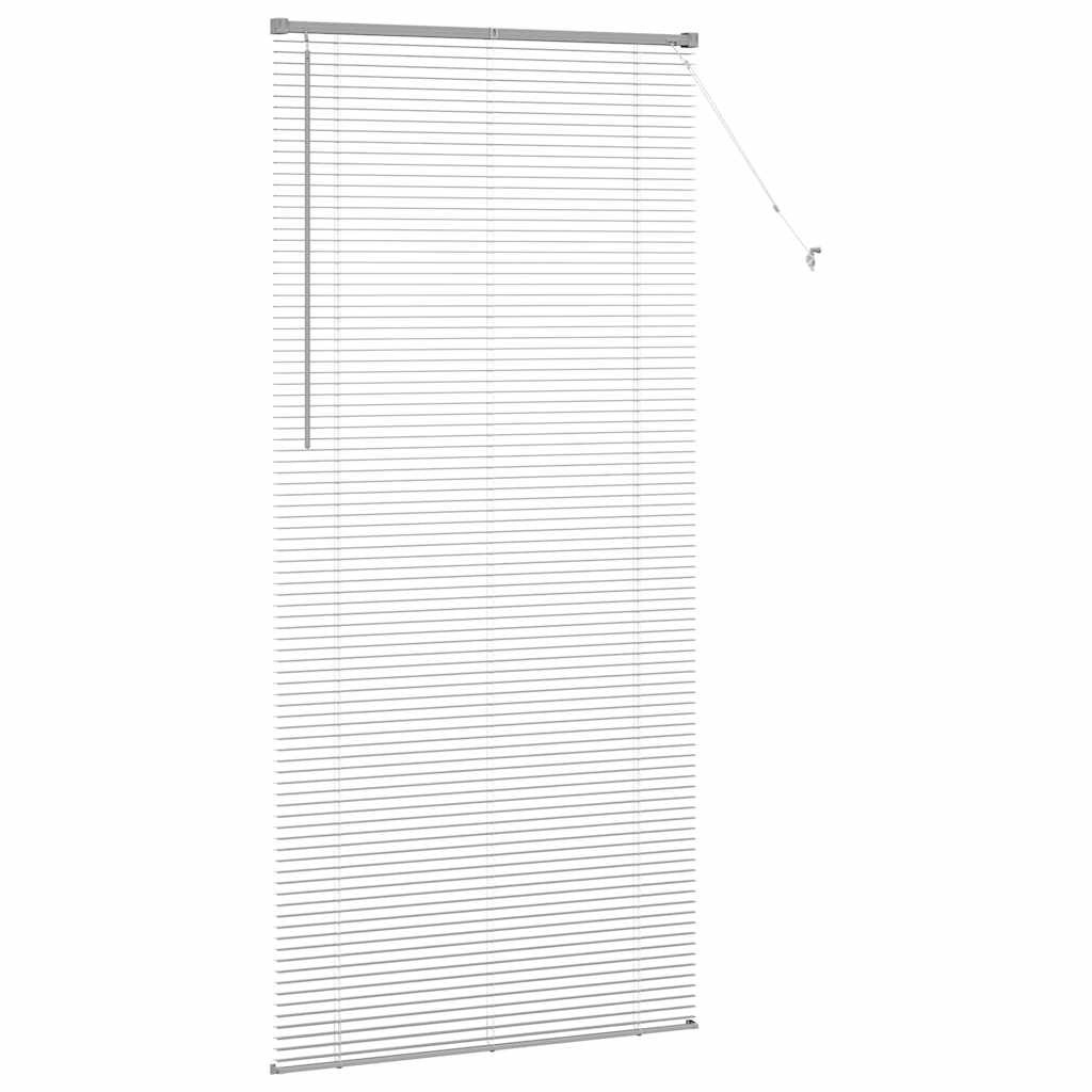 Persiana de Janela com cortinas Manual Prateado Alumínio