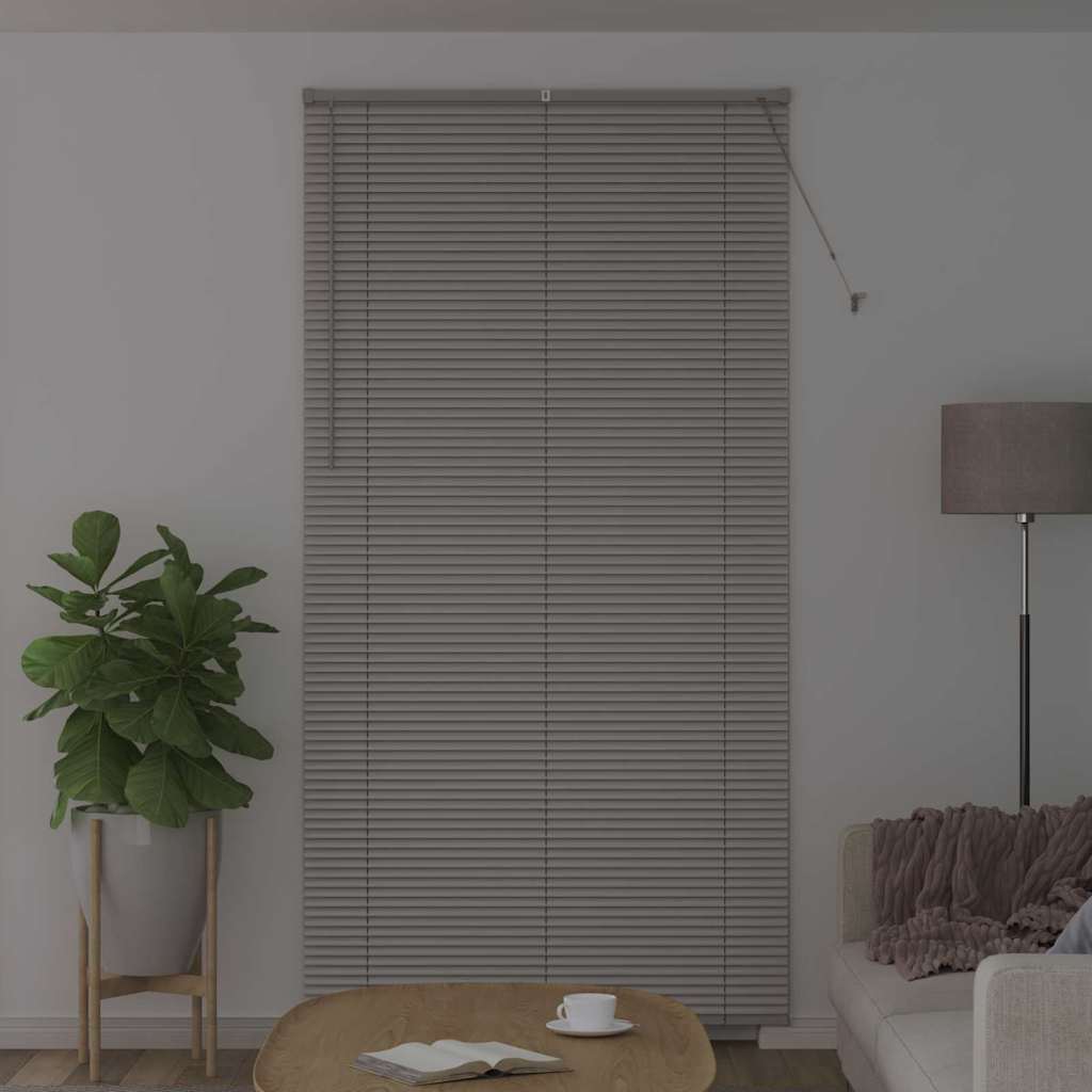 Persiana de Janela com cortinas Manual Prateado Alumínio