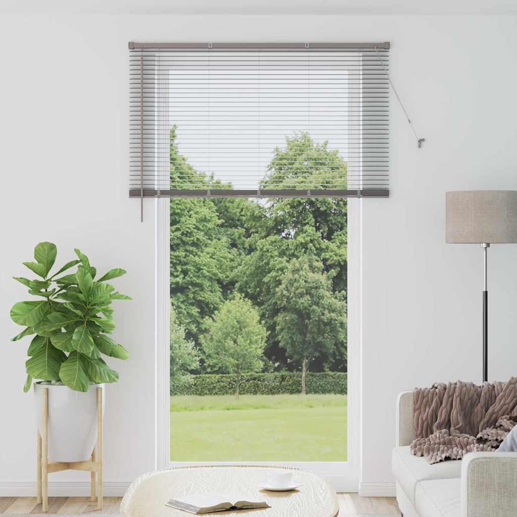 Persiana de Janela com cortinas Manual Prateado Alumínio