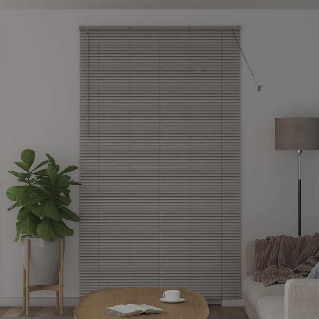 Persiana de Janela com cortinas Manual Prateado Alumínio