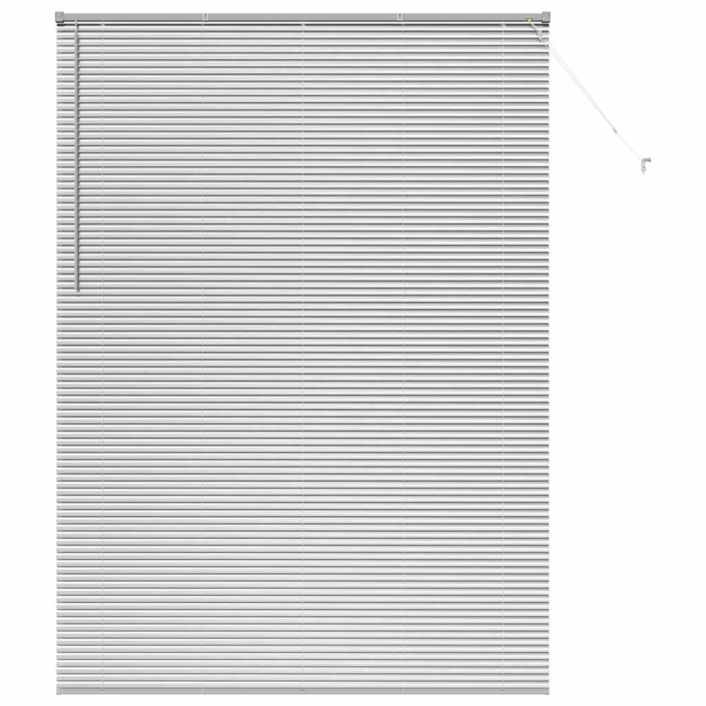 Persiana de Janela com cortinas Manual Prateado Alumínio