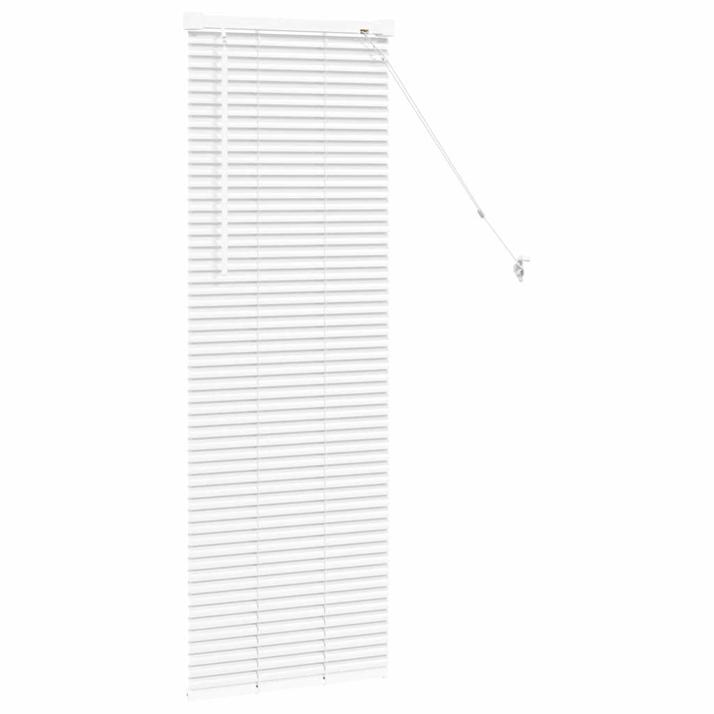 Persiana de Janela com cortinas Manual Branco Alumínio