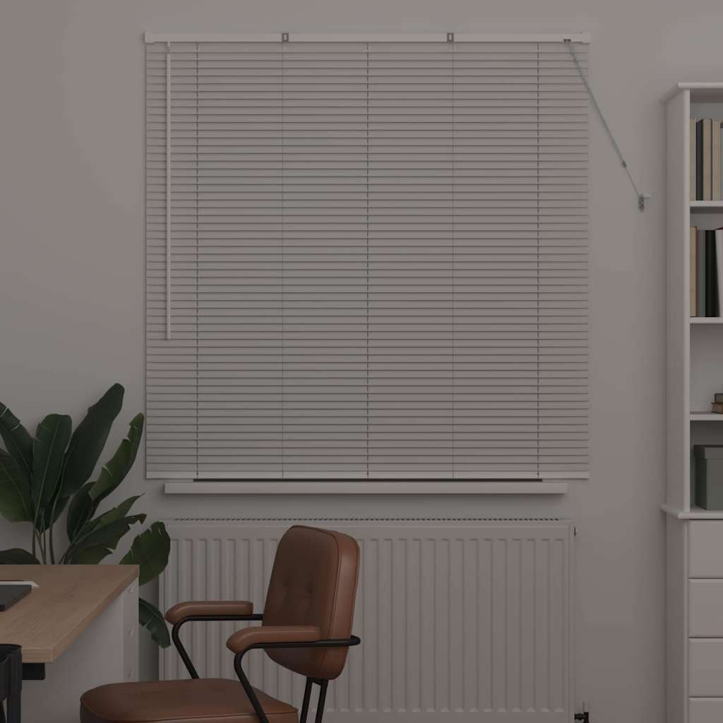 Persiana de Janela com cortinas Manual Branco Alumínio
