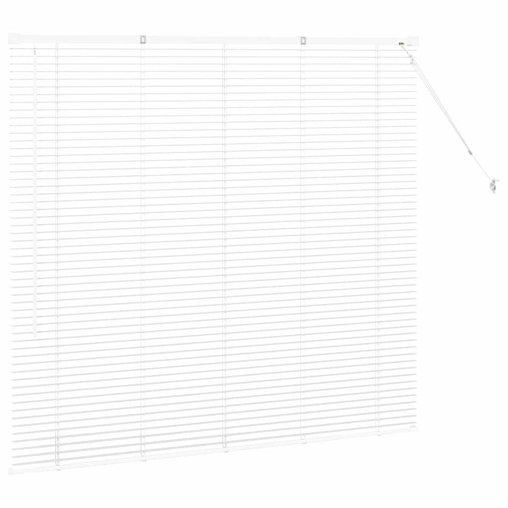 Persiana de Janela com cortinas Manual Branco Alumínio