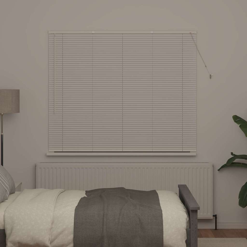 Persiana de Janela com cortinas Manual Branco Alumínio
