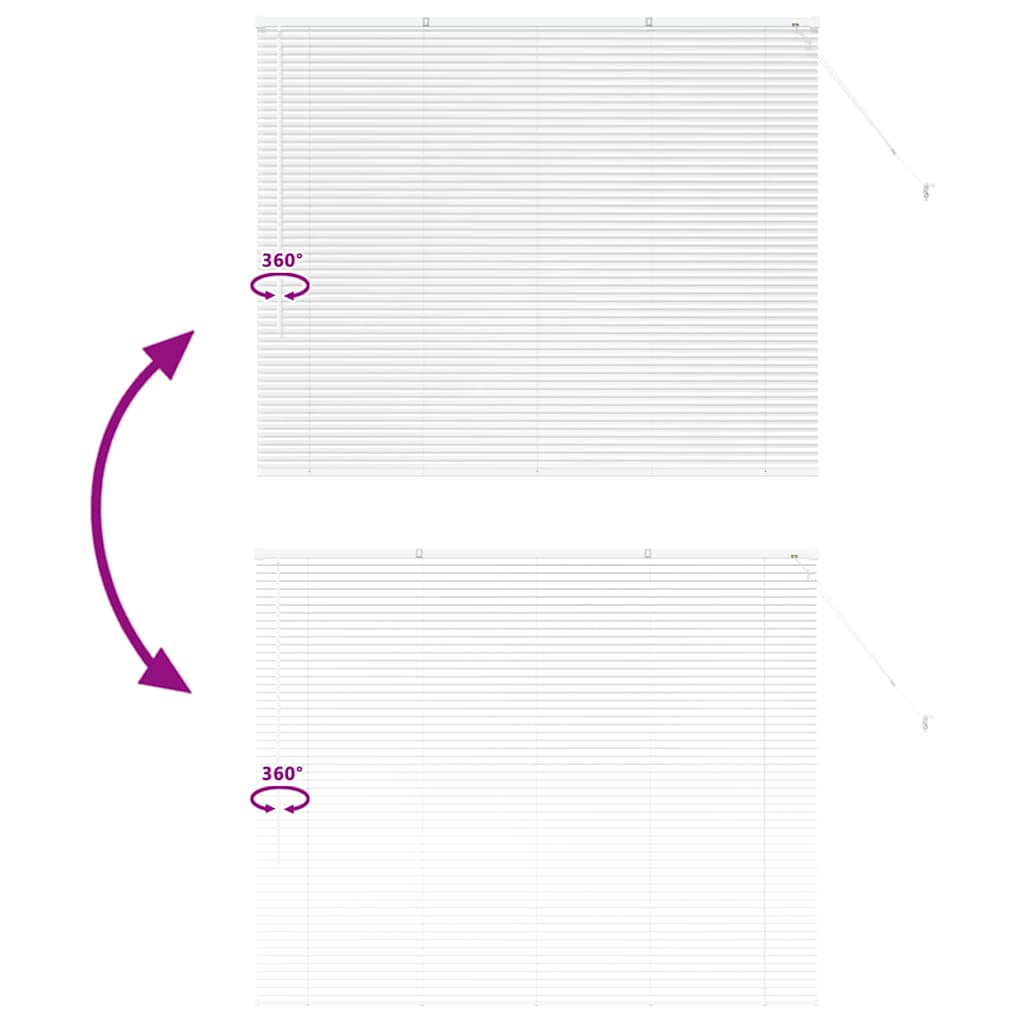Persiana de Janela com cortinas Manual Branco Alumínio